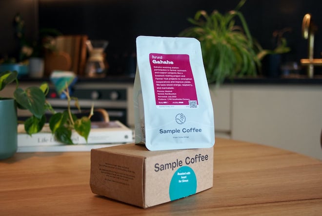 Coffee subscription Australia: single origin coffee bag and box