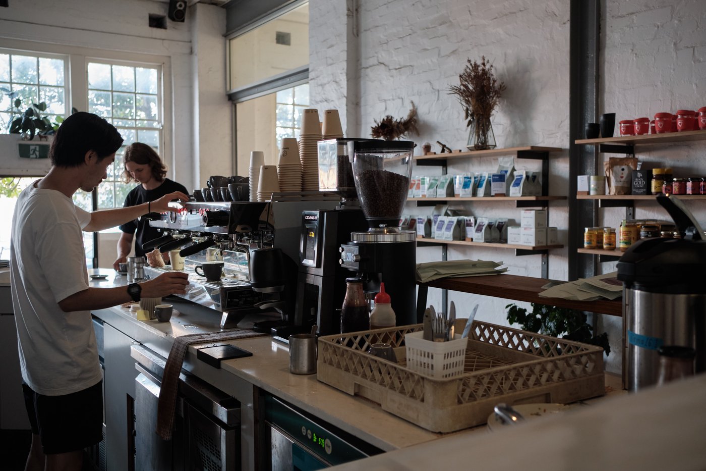 The espresso machine at Sample Coffee St Peters