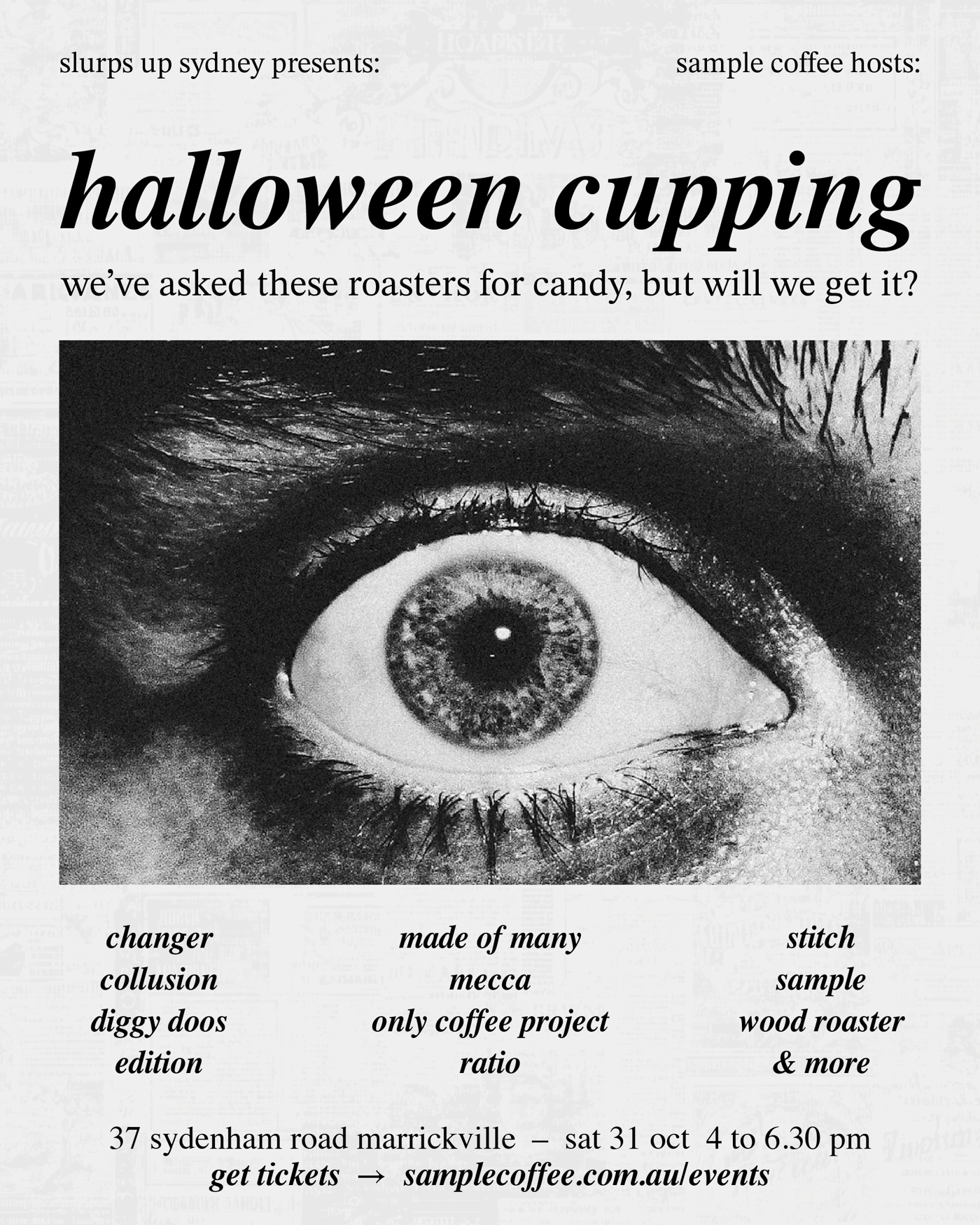 halloween coffee cupping banner poster