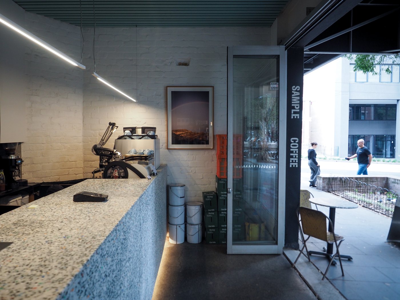 Indoor view of Sample Coffee Surry Hills.