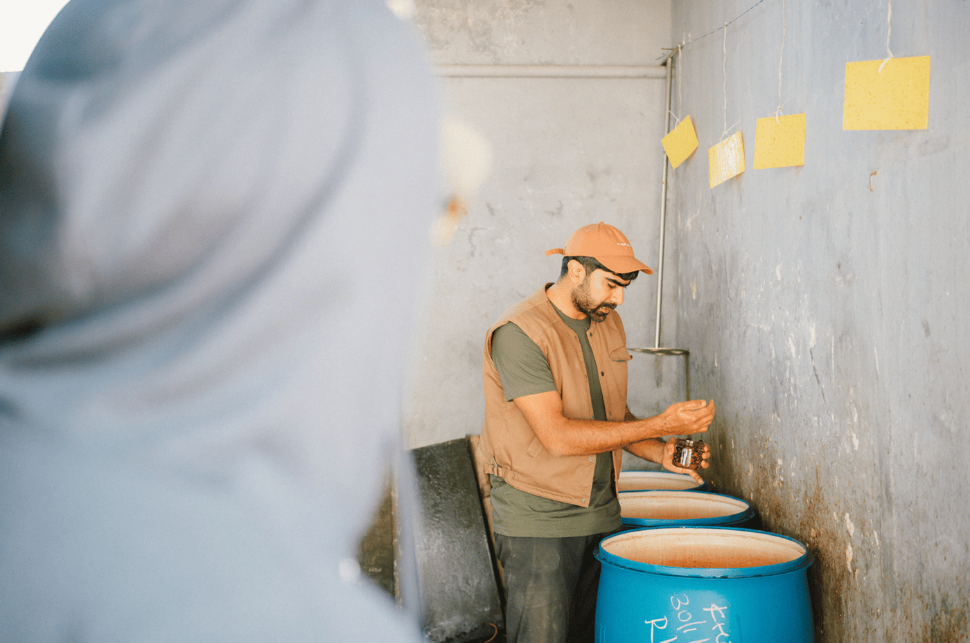 Pranoy Thipaiah in the coffee processing facilities