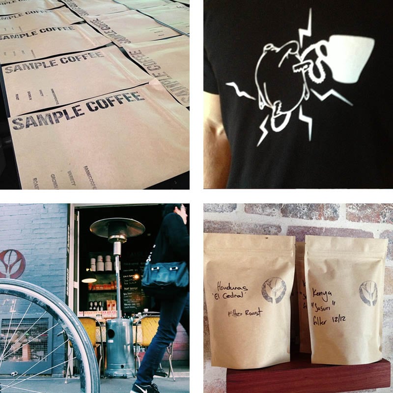 Photos depicting the first era of Sample's branding