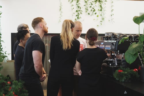 Coffee training at the office
