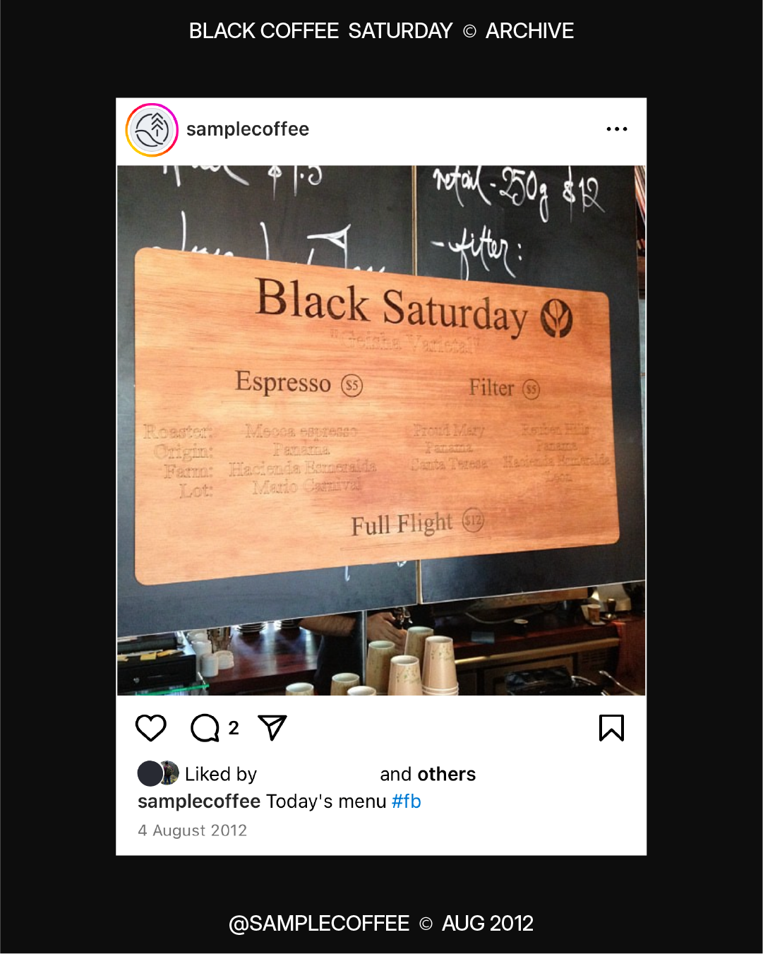 Poster announcing our black coffee Saturday event in July 2025 - 3