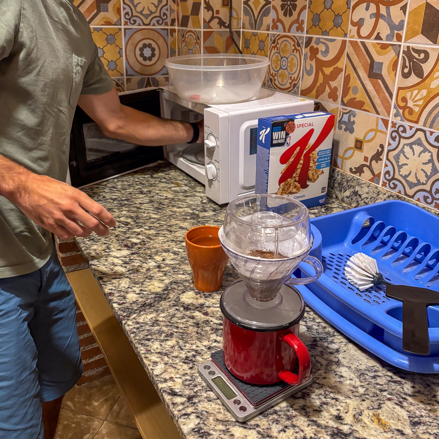 Using microwaved water for brewing our specialty coffee
