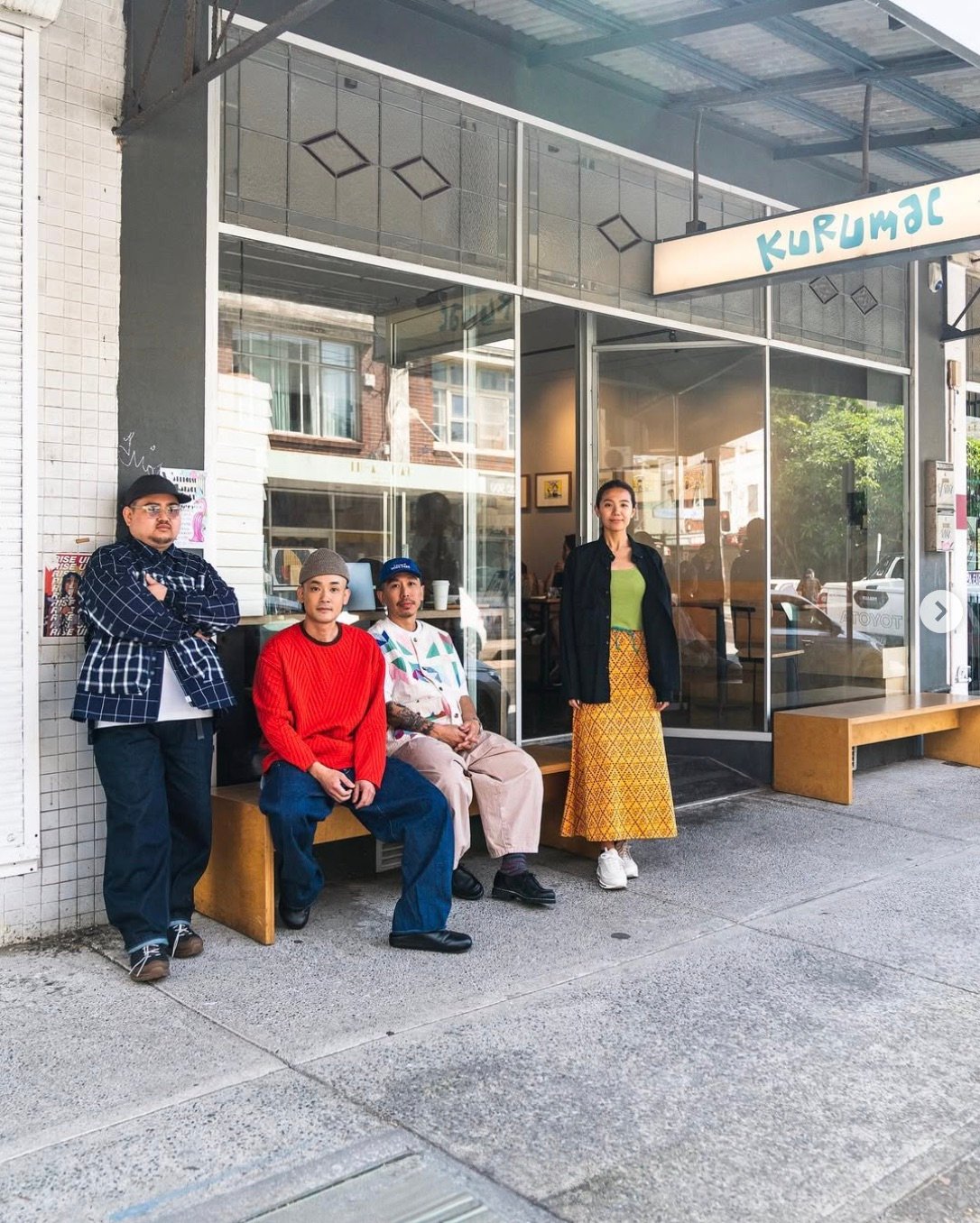 The team outside their shop at Kurumac, Marrickville.