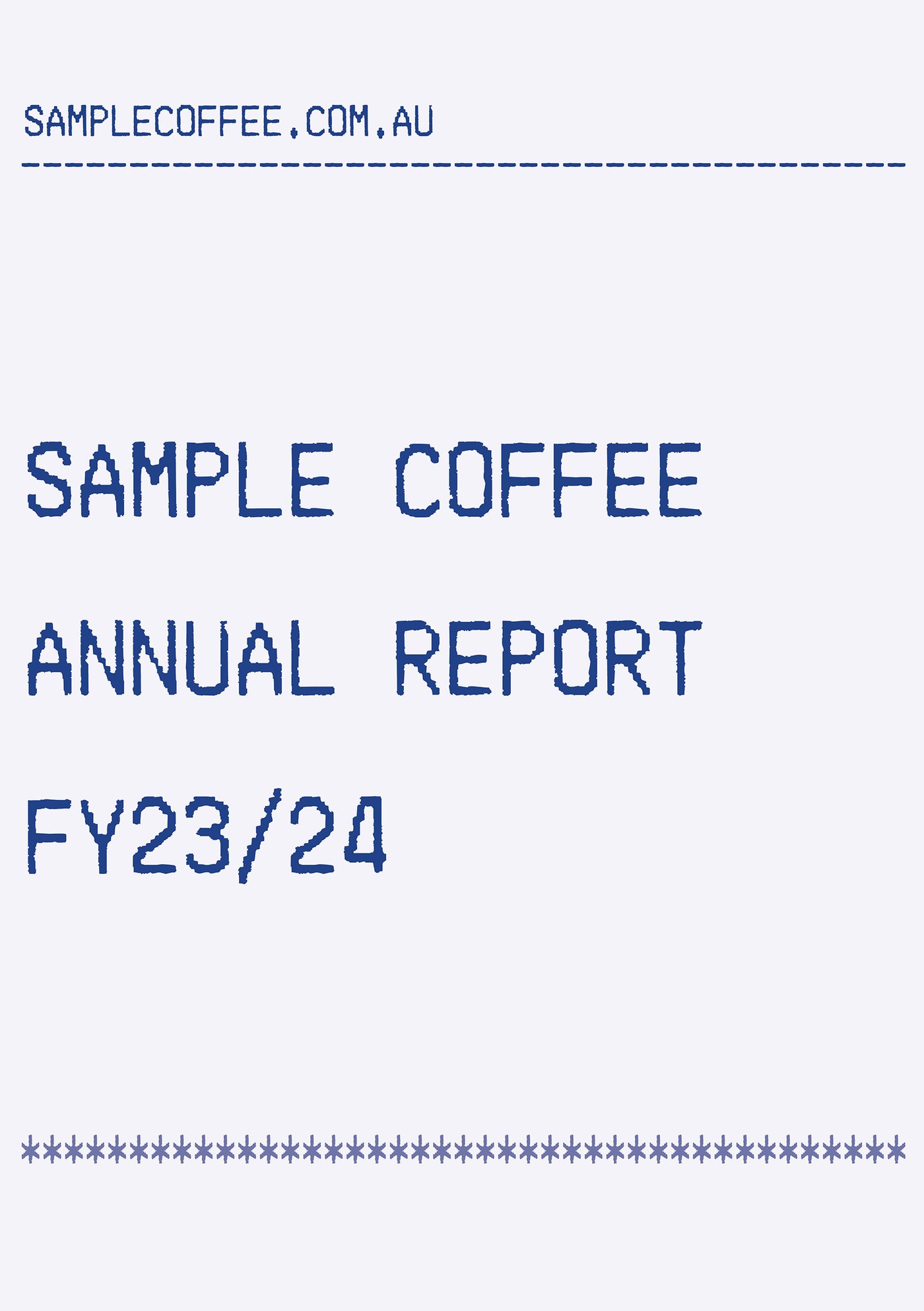 Cover of the year above's annual report.