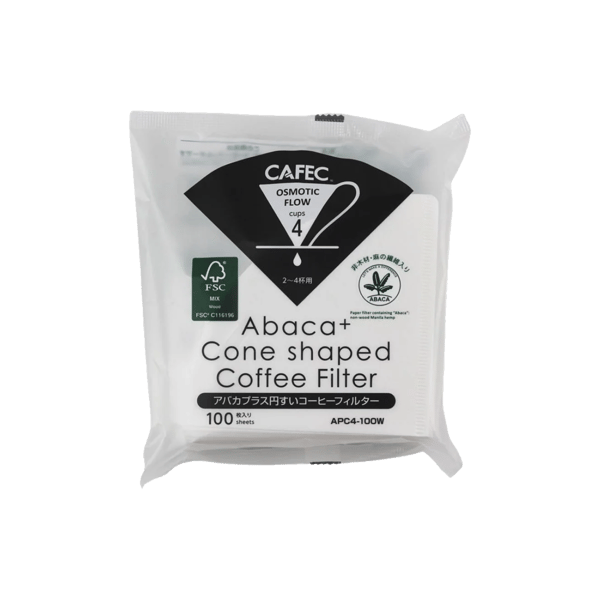 Photo of Cafec Abaca PLUS paper filter – Cone 2-4 (100 pack)