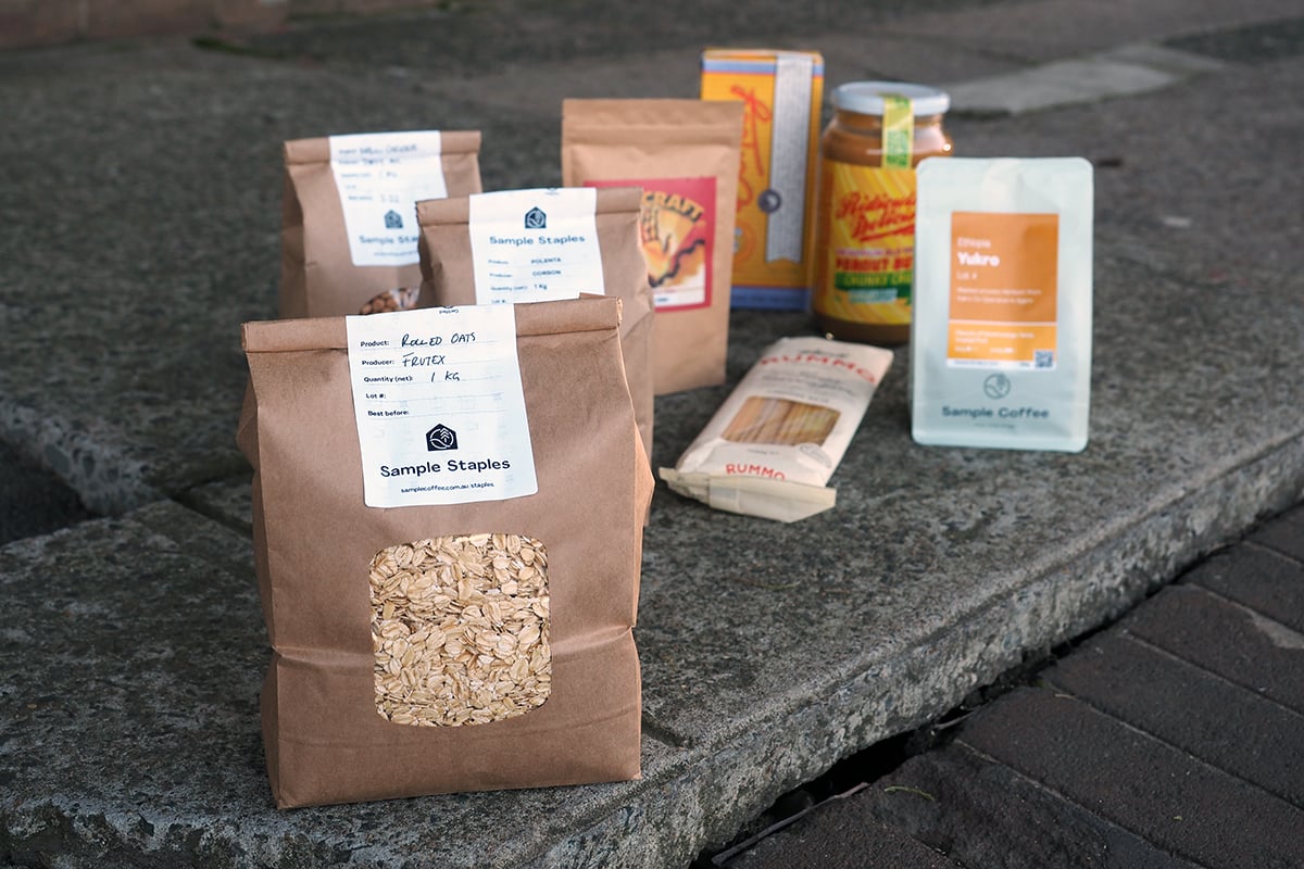 Pantry Staples and local food essentials shopping in Sample Coffee Roastery
