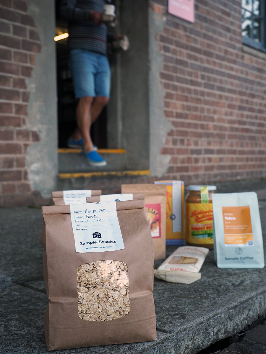 Pantry Staples and local food essentials shopping in Sample Coffee Roastery
